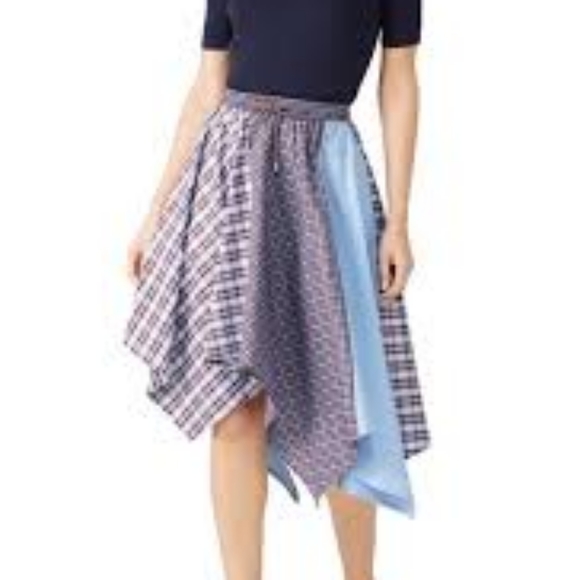 🆕️ victoria / tomas mixed plaid asymmetrical skirt - Picture 2 of 9